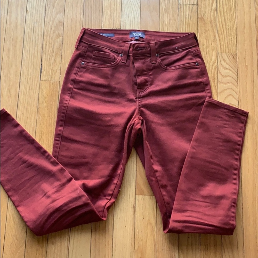 NYDJ skinny jeans. Rust color